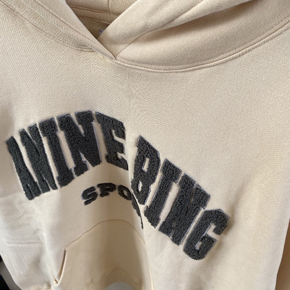 Anine Bing Cream Hoodie with Black Logo - Picture 3 of 7